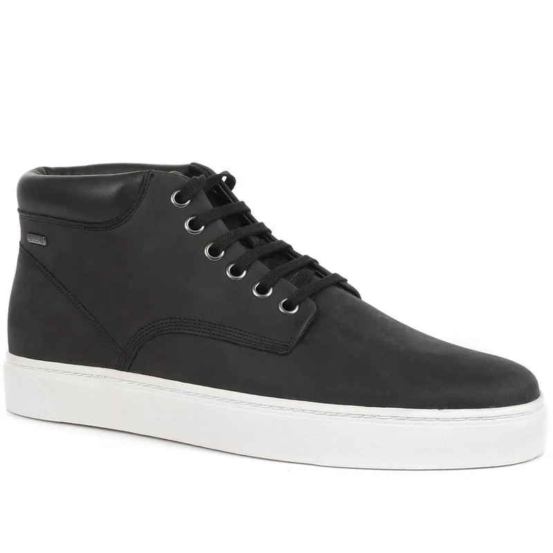 Hendon High-Top Leather Trainers - HENDON / 322 064 - Dark Grey