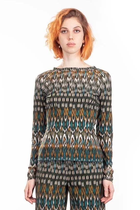 Schella Kann 2 Damen Langarmshirt Alloverprint mehrfarbig