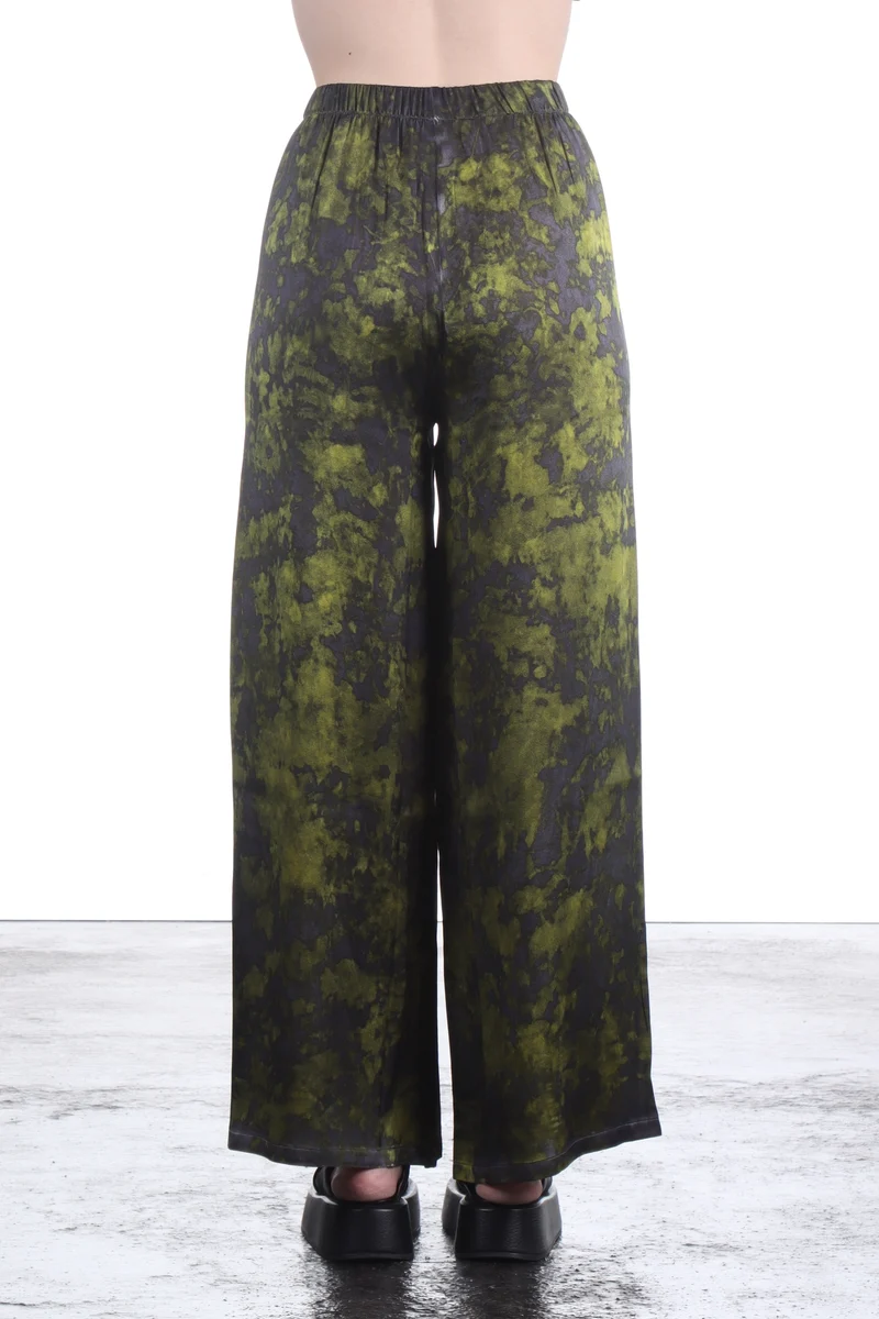 AVANT TOI Damen Seiden Hose weit Camouflage curcuma