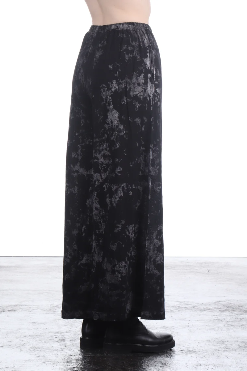 AVANT TOI Damen Hose weit mit elastischem Bund Camouflage schwarz grau