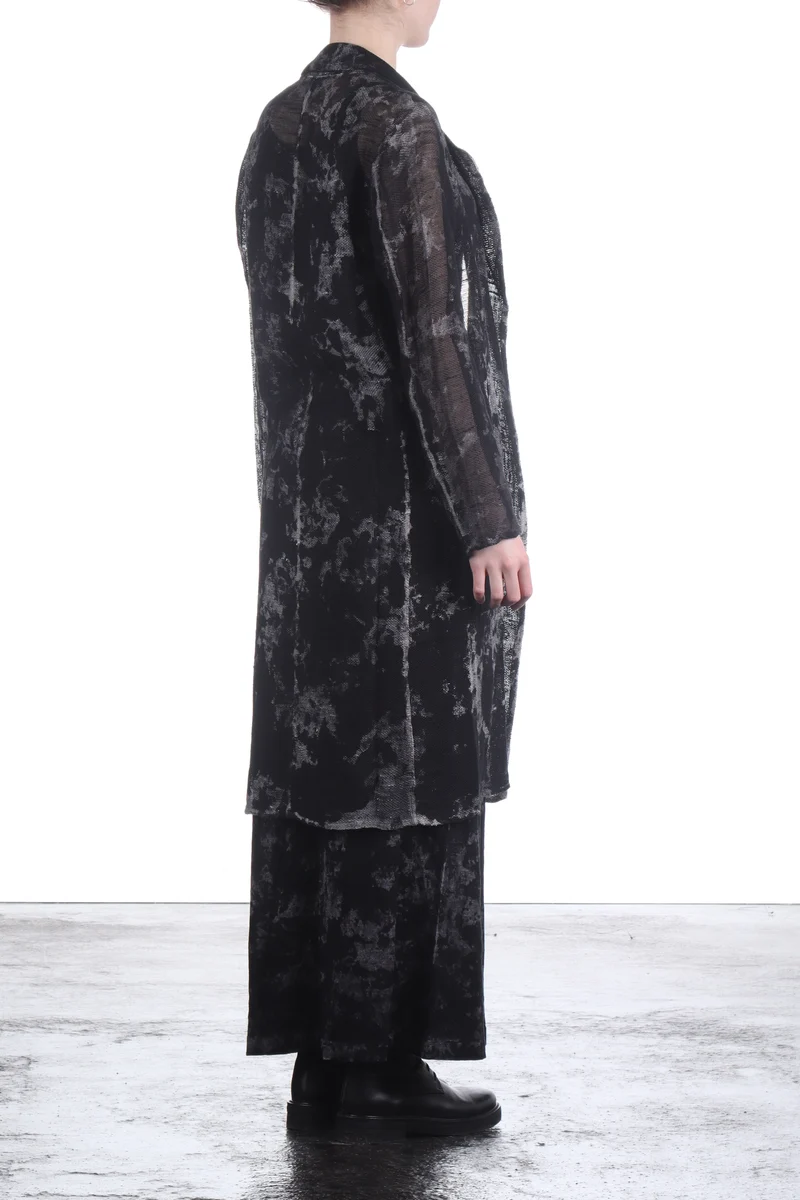 AVANT TOI Damen Leinen Jacke Camouflage schwarz grau