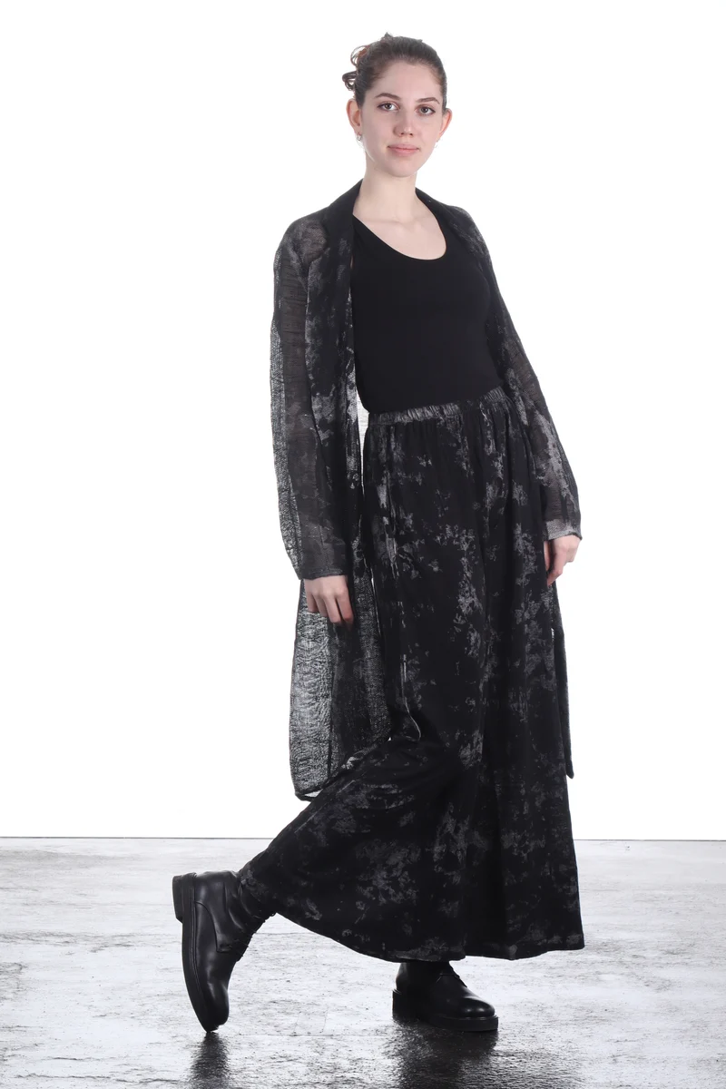 AVANT TOI Damen Leinen Jacke Camouflage schwarz grau