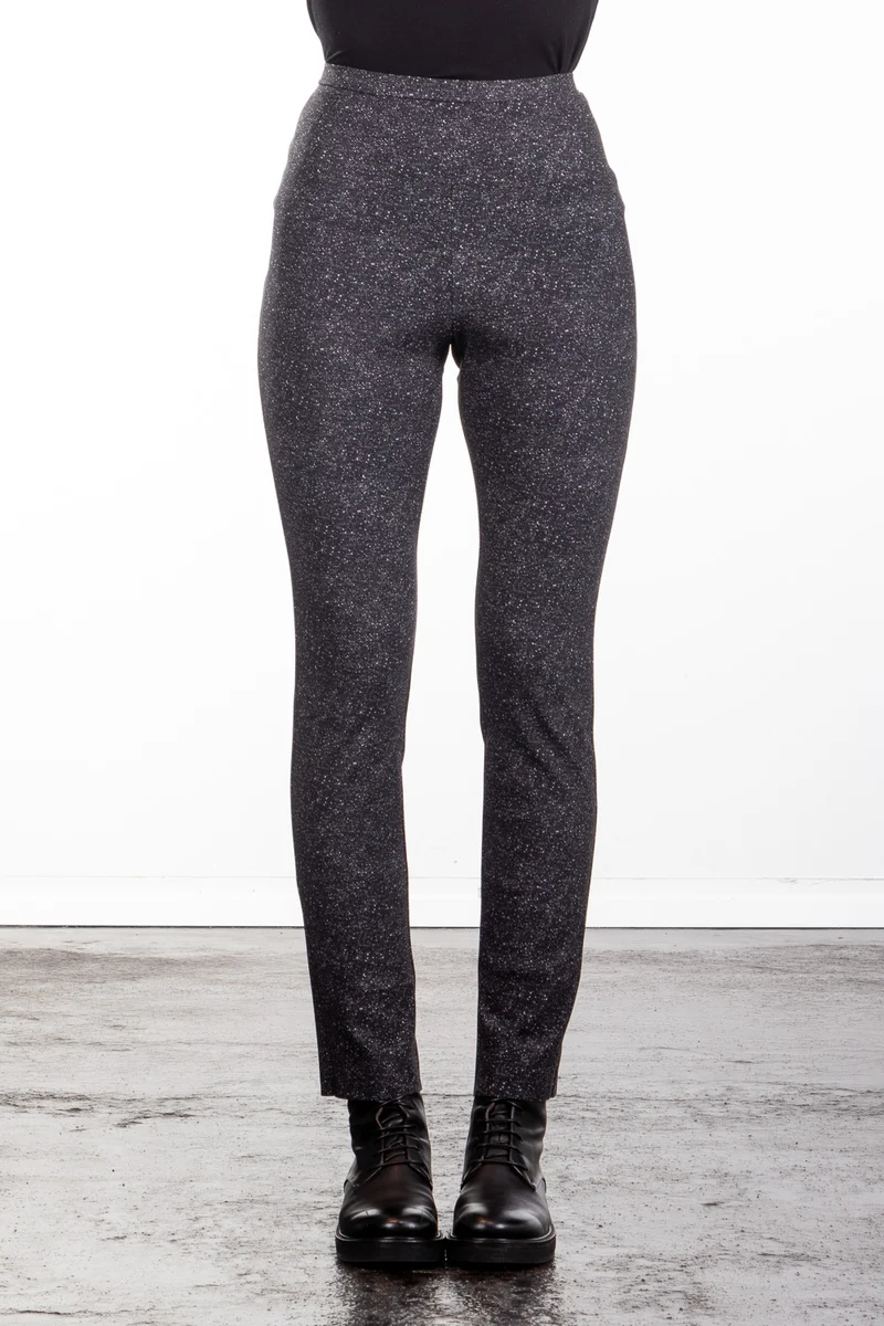 Schella Kann 2 Damen Hose schmal mit Print grau