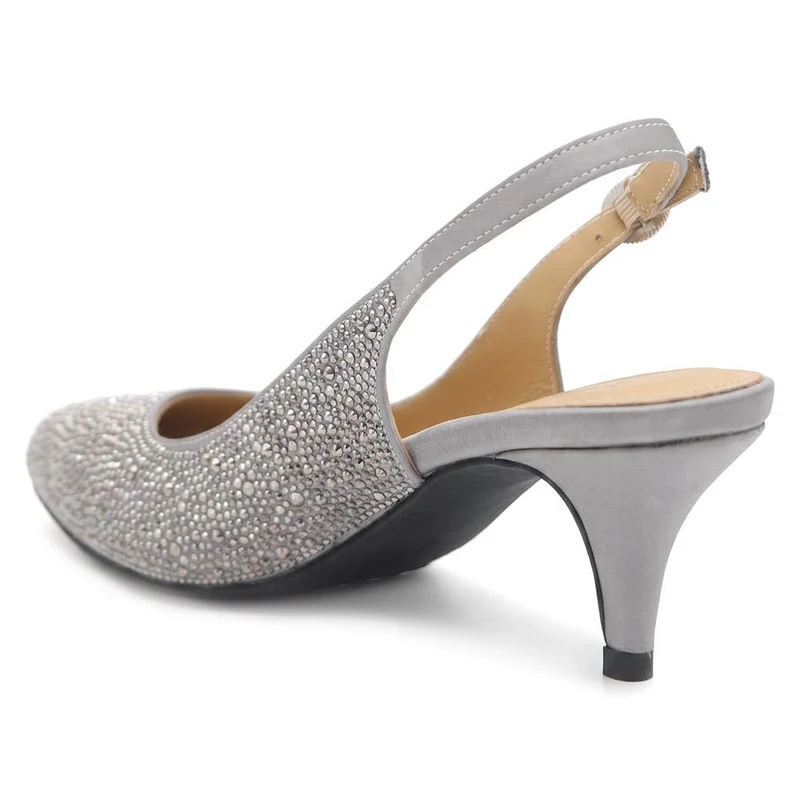 Xosha Leather Stiletto Court Shoes - XOSHA / 330 062 - Silver Sparkle