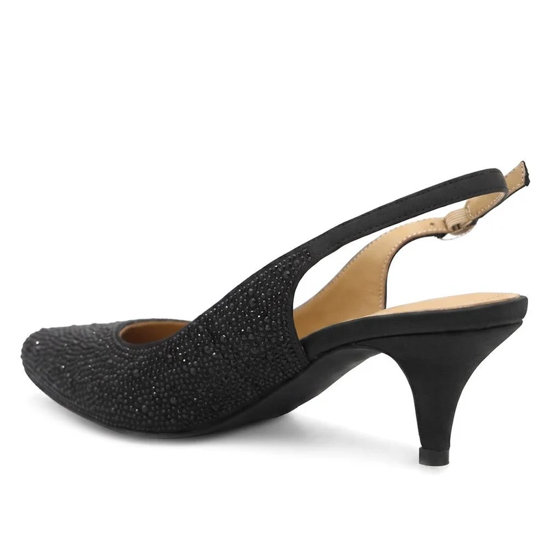 Xosha Leather Stiletto Court Shoes - XOSHA / 330 062 - Black Sparkle