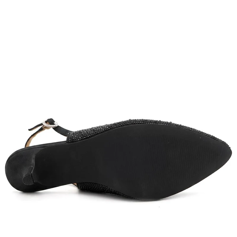 Xosha Leather Stiletto Court Shoes - XOSHA / 330 062 - Black Sparkle