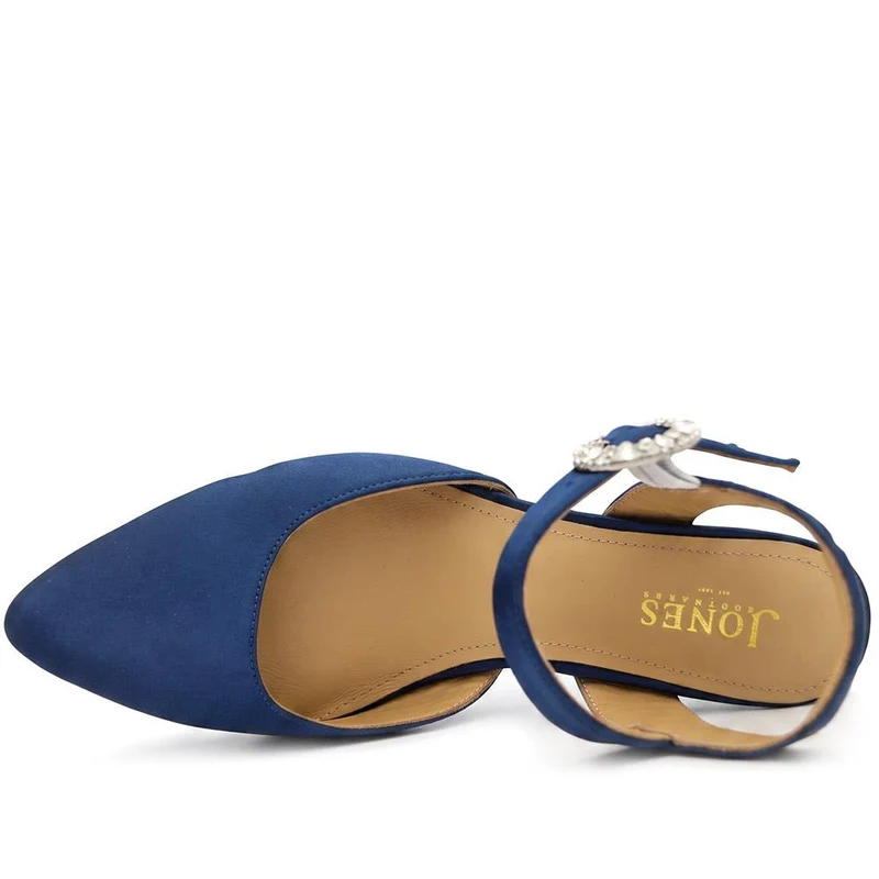Yuliana Leather Stiletto Heel Court Shoes - YULIANA / 330 063 - Navy Satin