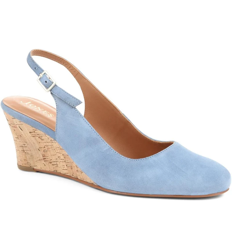 Zahra Leather Wedges - ZAHRA / 323 567 - Powder Blue