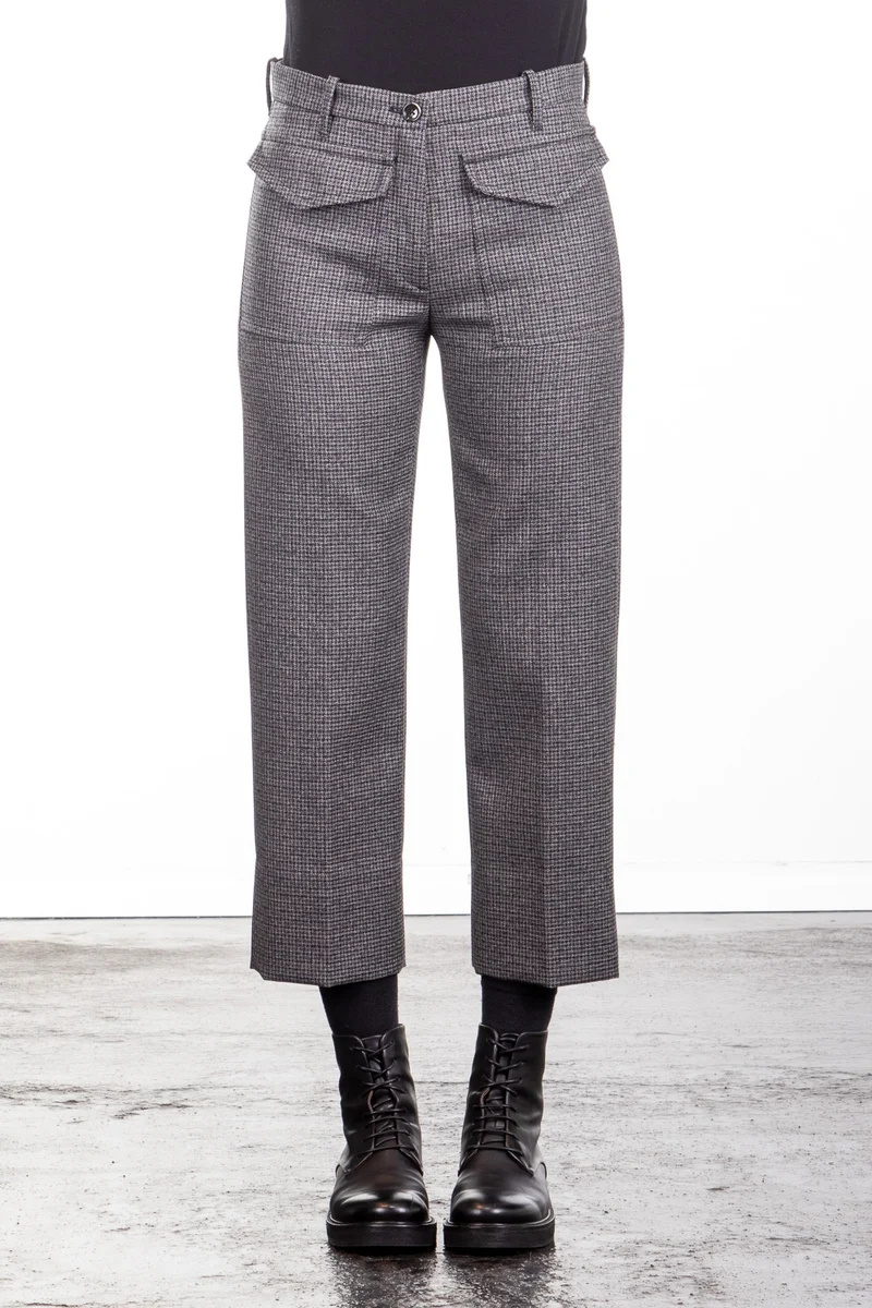 Nine In The Morning Damen Cropped Culotte Wollhose Lucy grau