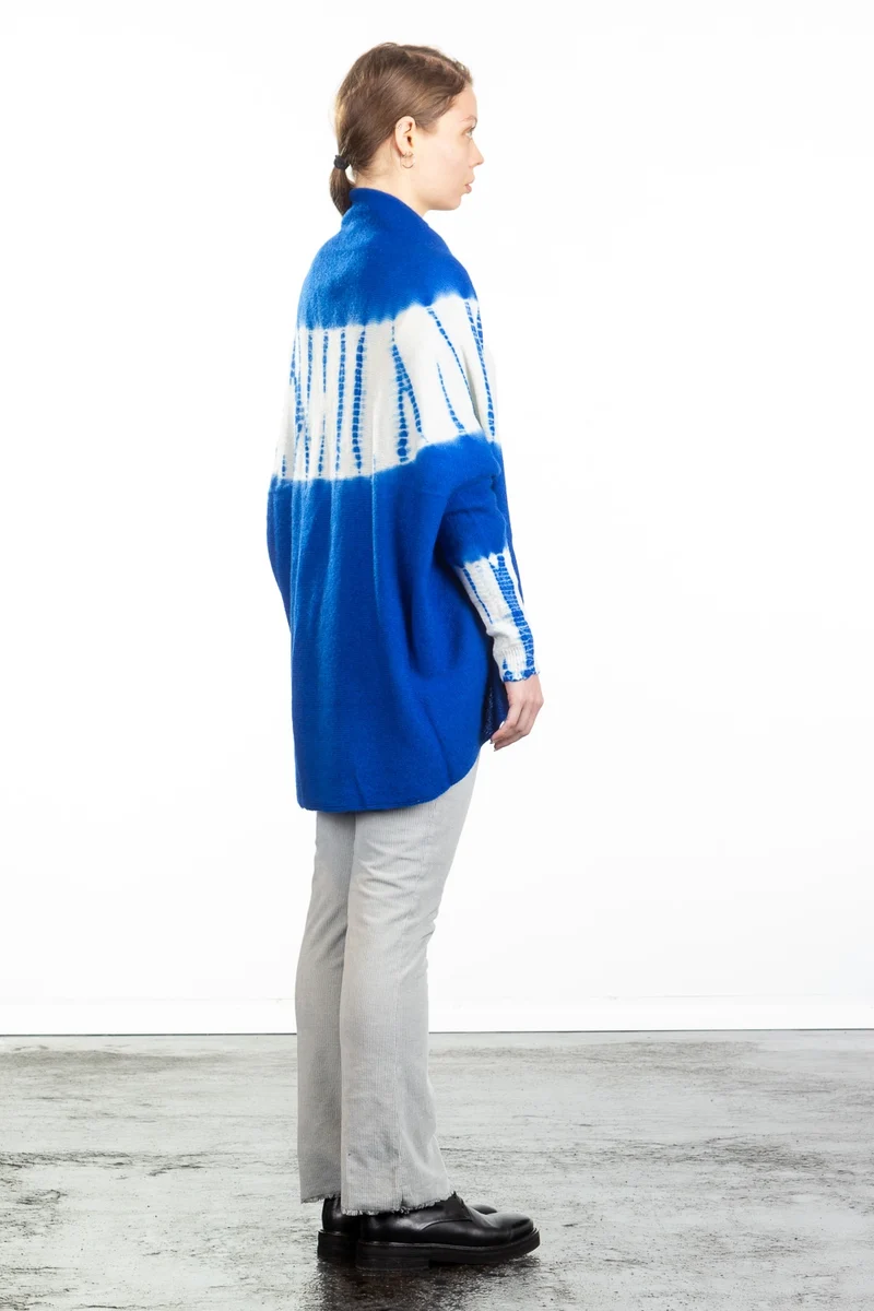 Suzusan Damen Kaschmir Cape Bolero blau