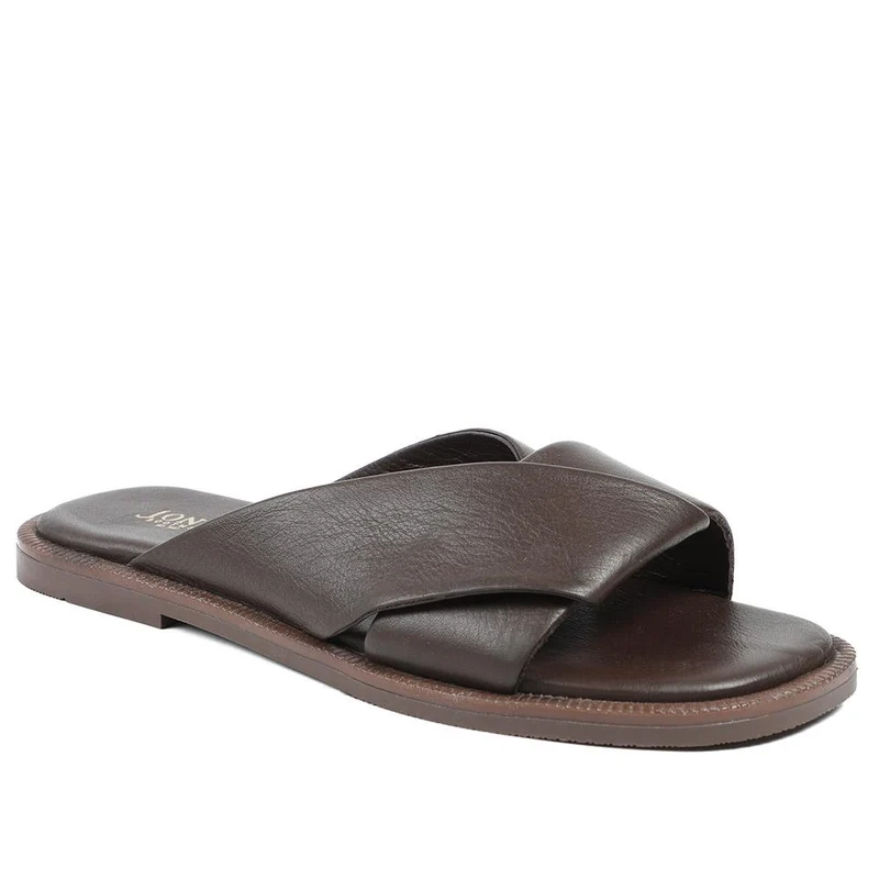 Hazelle Flat Mule Sandals - HAZELLE / 325 227 - Chocolate