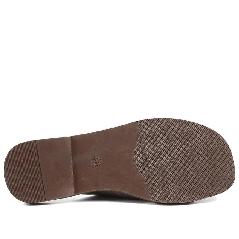 Hazelle Flat Mule Sandals - HAZELLE / 325 227 - Chocolate