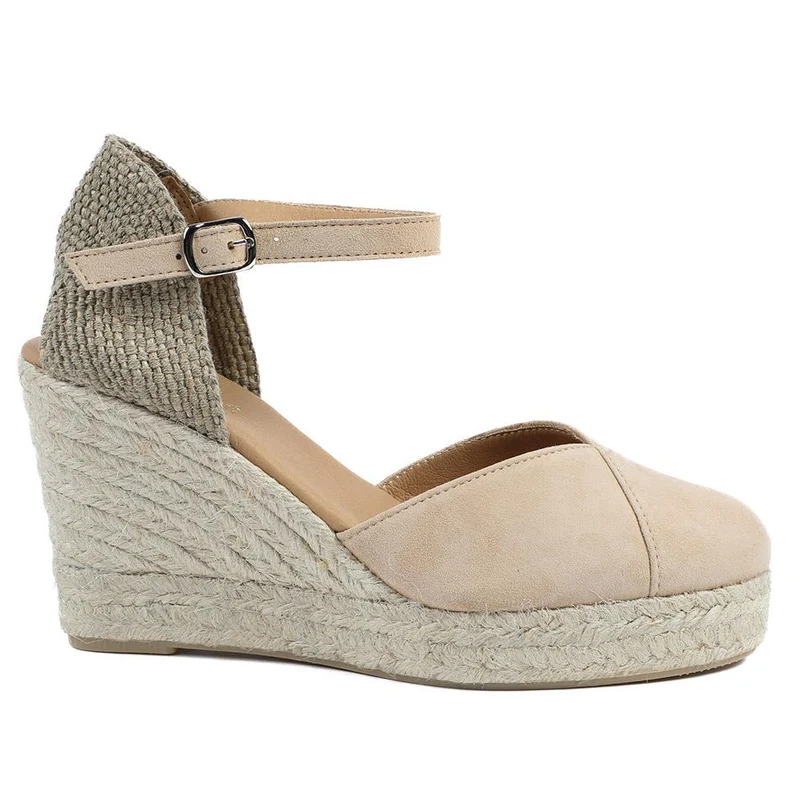 Arabella2 Leather Wedged Espadrilles - ARABELLA2 / 329 069 - Beige Suede