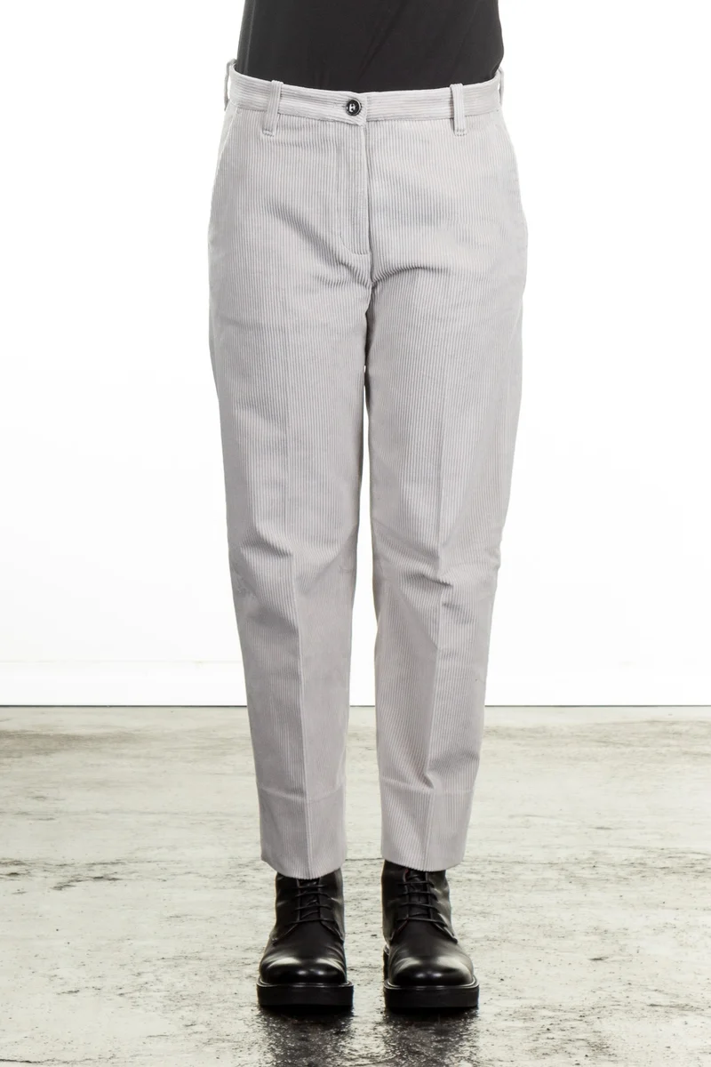 Nine In The Morning Damen Cropped Cordhose Lavinia wollweiß