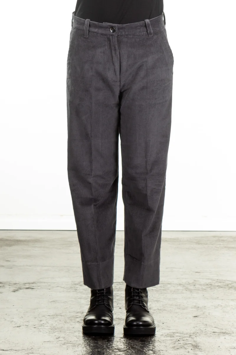 Nine In The Morning Damen Cropped Cordhose Lavinia anthrazit