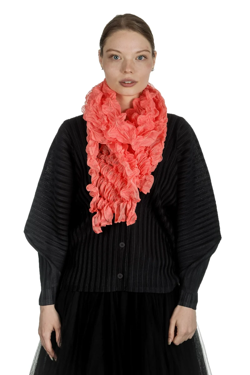 ISSEY MIYAKE PLEATS PLEASE Strukturierter Schal rosa