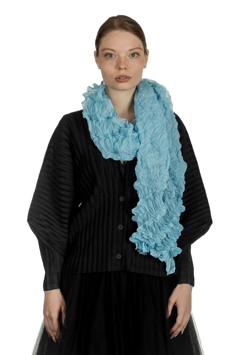 ISSEY MIYAKE PLEATS PLEASE Strukturierter Schal blau