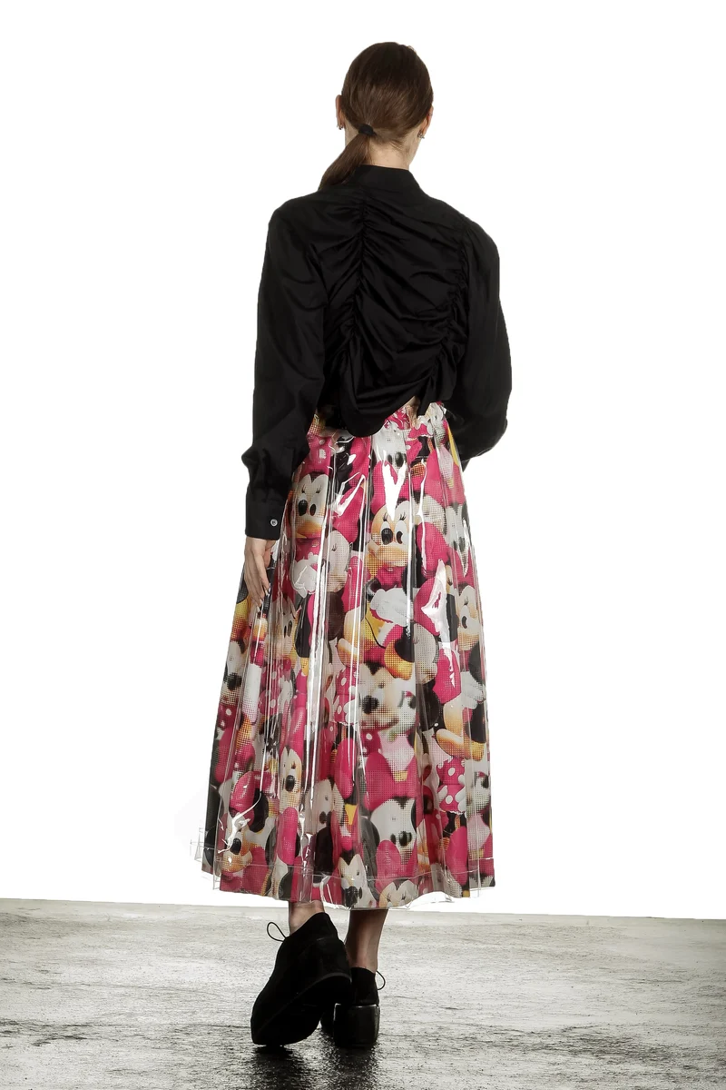 Comme Des Garçons Damen asymmetrisches Gerafftes Hemd schwarz