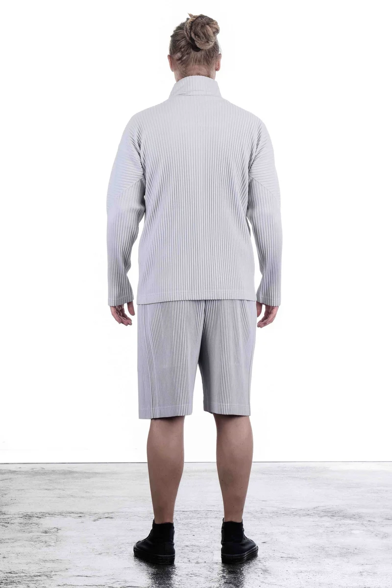 Homme Plissé Issey Miyake Herren Blouson mit Reißverschluss Grau