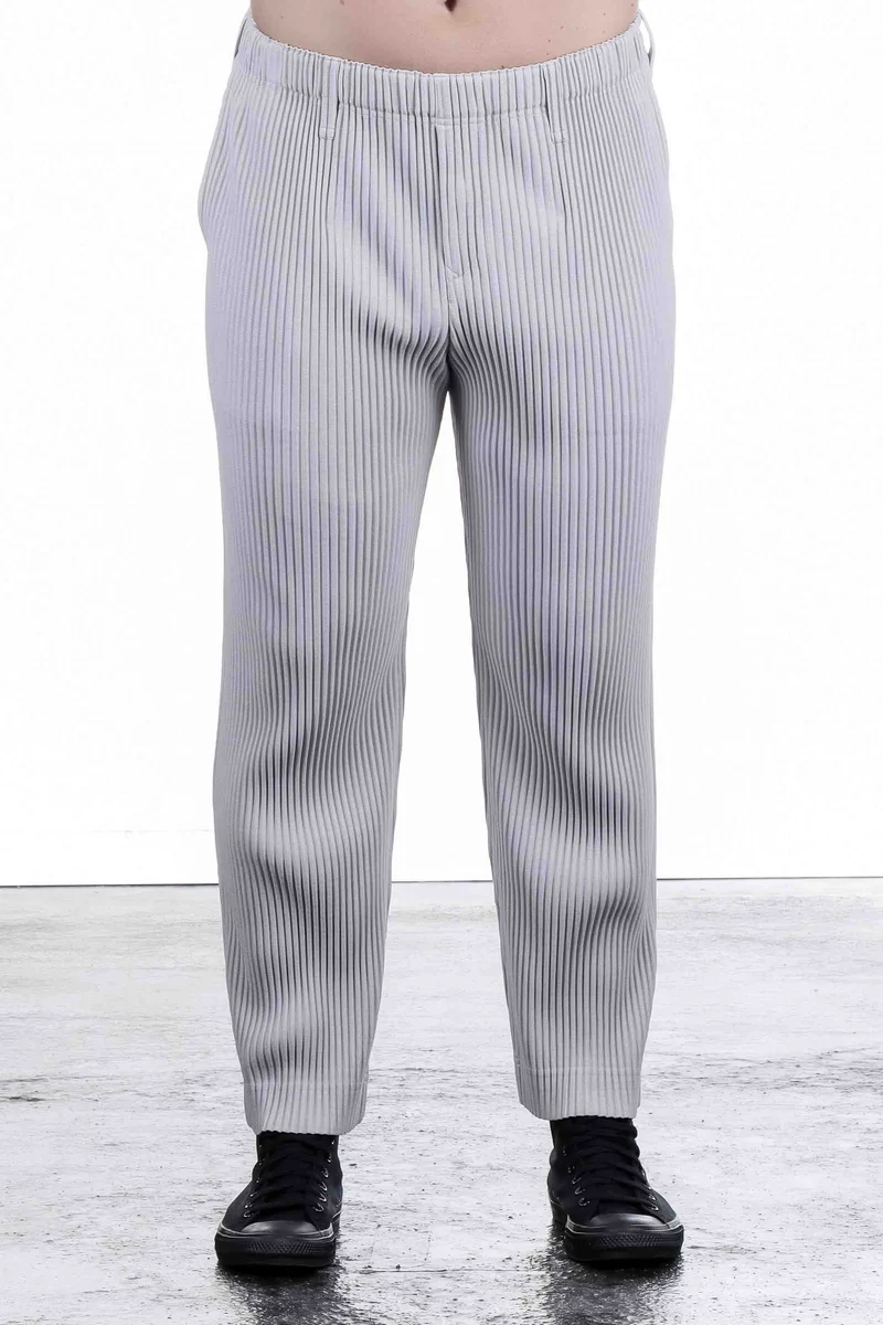 Homme Plissé Issey Miyake Herren Hose Grau
