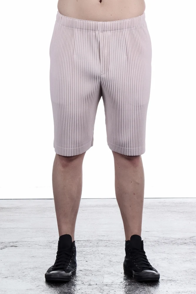 Homme Plissé Issey Miyake Herren Shorts Knielang Pastell Pink