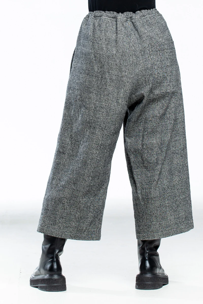 Y's Yohji Yamamoto Damen Culotte Hose Karo grau