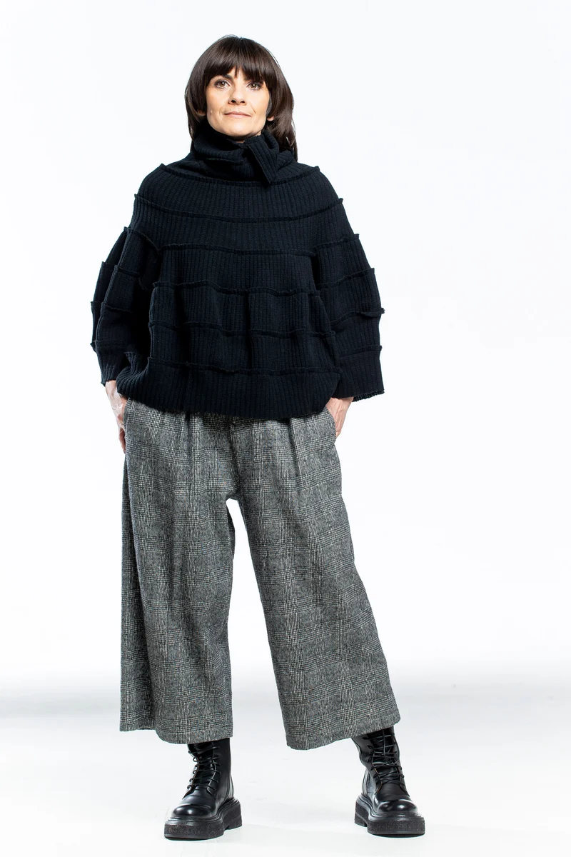 Y's Yohji Yamamoto Damen Culotte Hose Karo grau