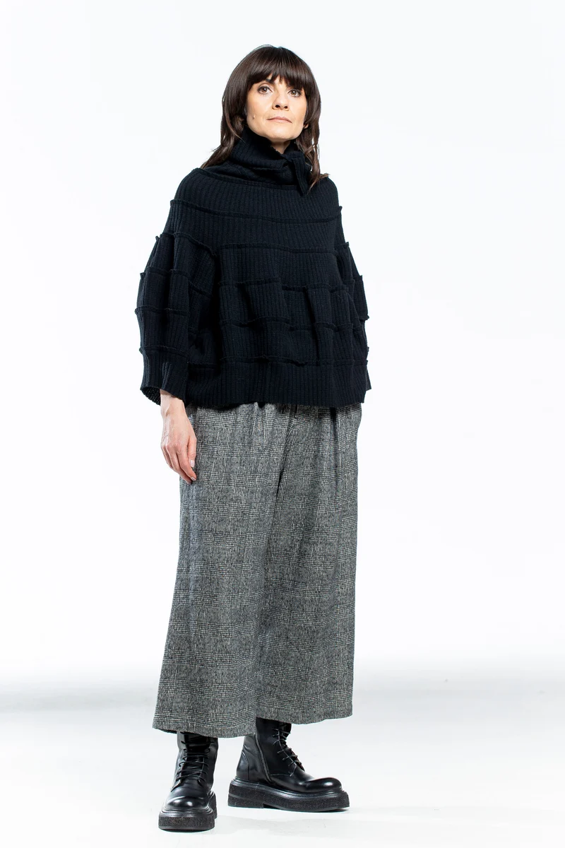 Y's Yohji Yamamoto Damen Culotte Hose Karo grau