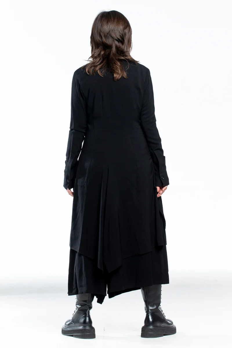 Y´s Yohji Yamamoto Damen Bluse asymmetrisch schwarz