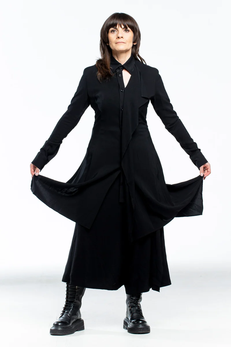 Y´s Yohji Yamamoto Damen Bluse asymmetrisch schwarz