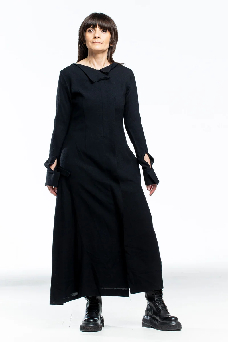 Y´s Yohji Yamamoto Damen Kleid Langarm schwarz