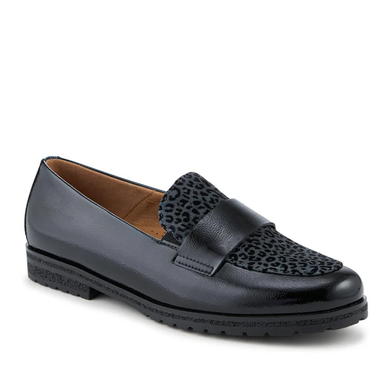 Elder Gabor Leather Loafers - GAB42527 / 328 454 - Black