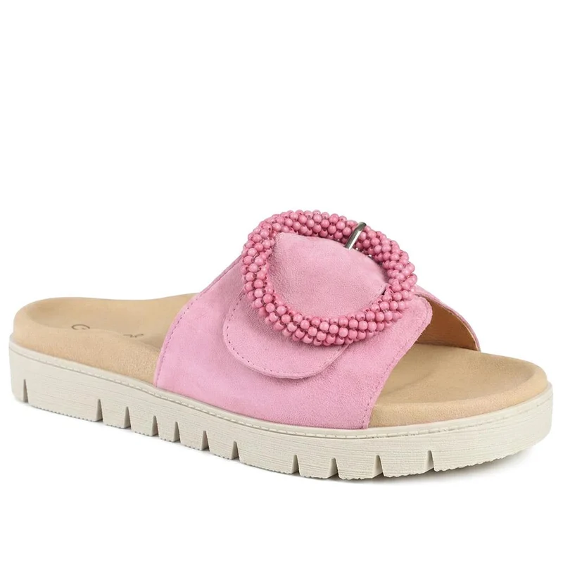 Everly Gabor Leather Chunky Mule Sandals - GAB41507 / 326 988 - Pink