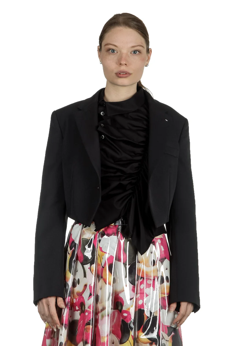 Comme Des Garçons Damen Cropped-Blazer schwarz