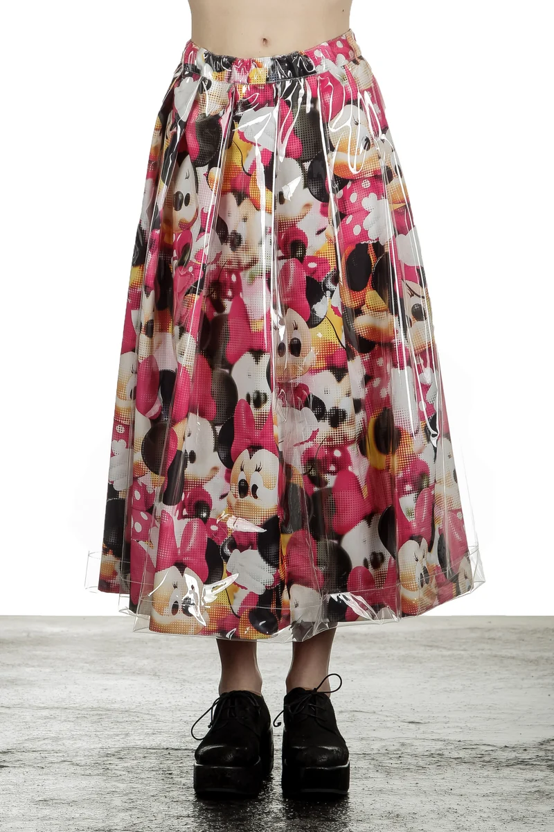 Comme Des Garçons Damen Rock mit Cartoon-Print mehrfabig