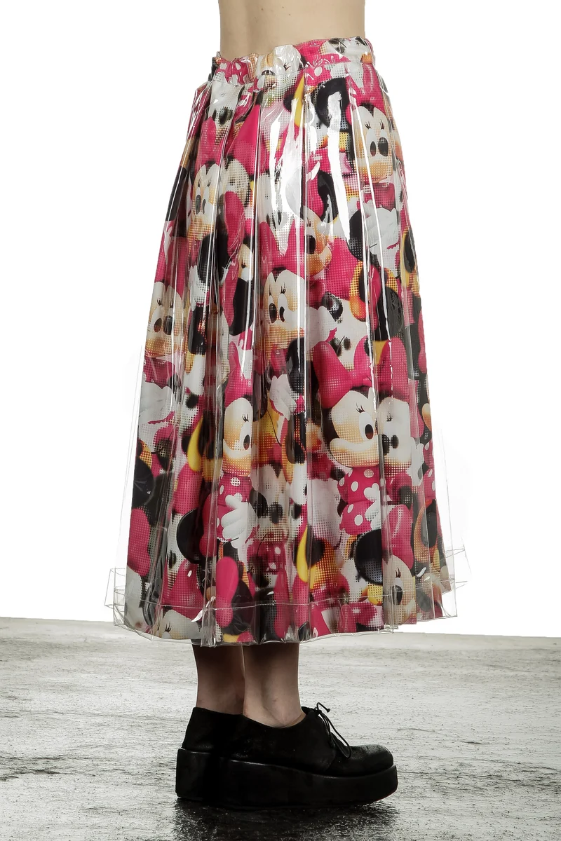 Comme Des Garçons Damen Rock mit Cartoon-Print mehrfabig