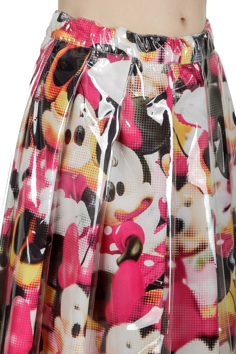 Comme Des Garçons Damen Rock mit Cartoon-Print mehrfabig