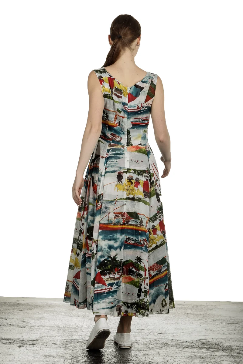 SAMANTHA SUNG Damen Sommerkleid ASTER weiß Print