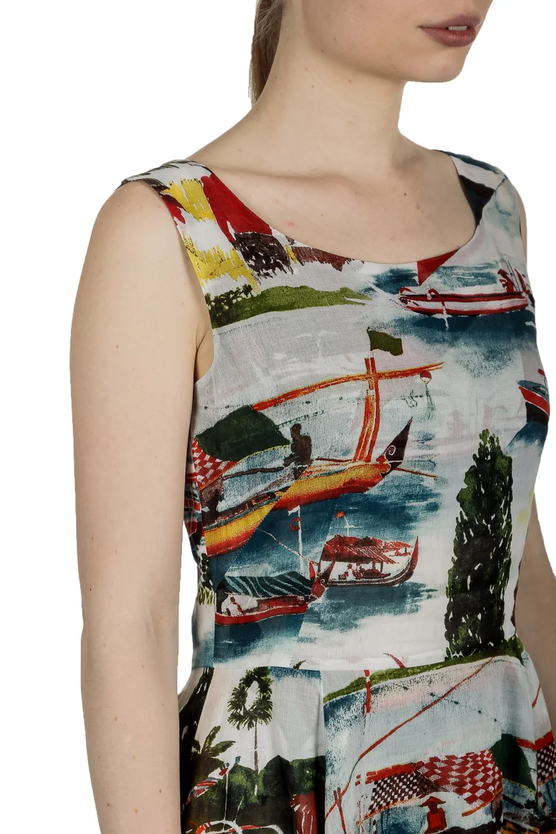 SAMANTHA SUNG Damen Sommerkleid ASTER weiß Print