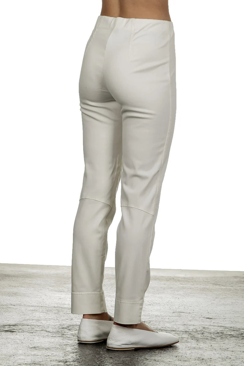 Seductive Damen 7/8 Hose 'SABRINA' mit elastischem Bund weiß