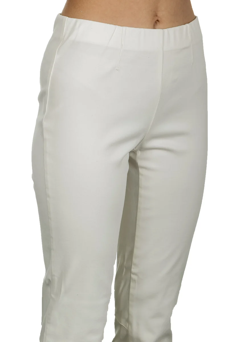 Seductive Damen 7/8 Hose 'SABRINA' mit elastischem Bund weiß