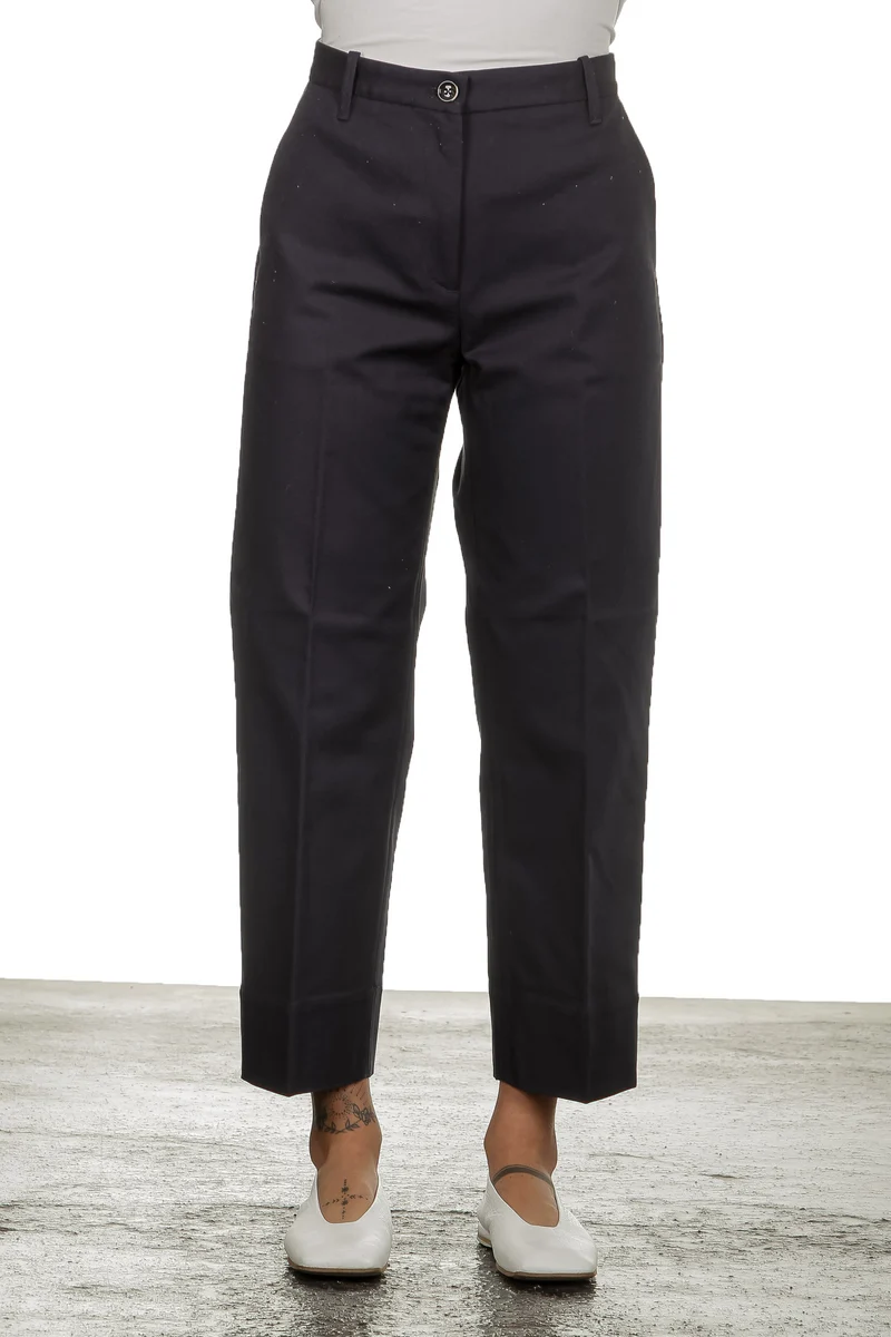 Nine In The Morning Damen Culotte Hose mit hohem Bund navy