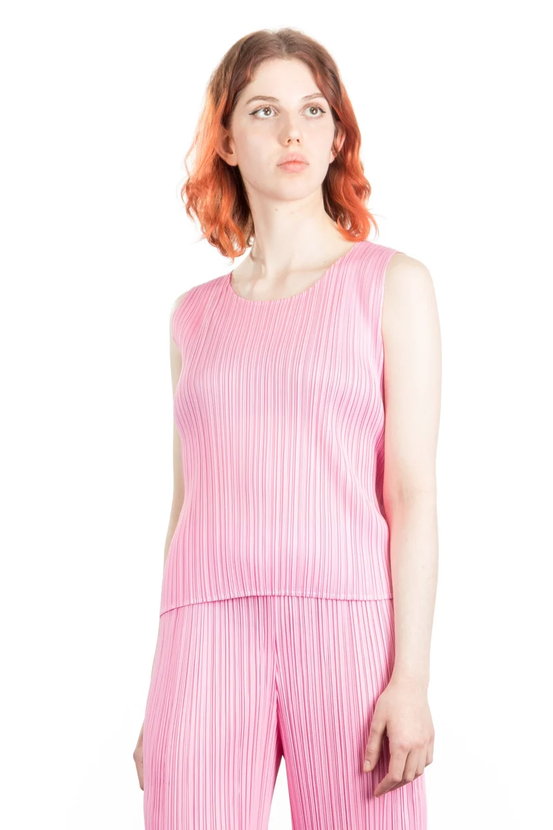 Pleats Please Issey Miyake Damen Plissé Top pink