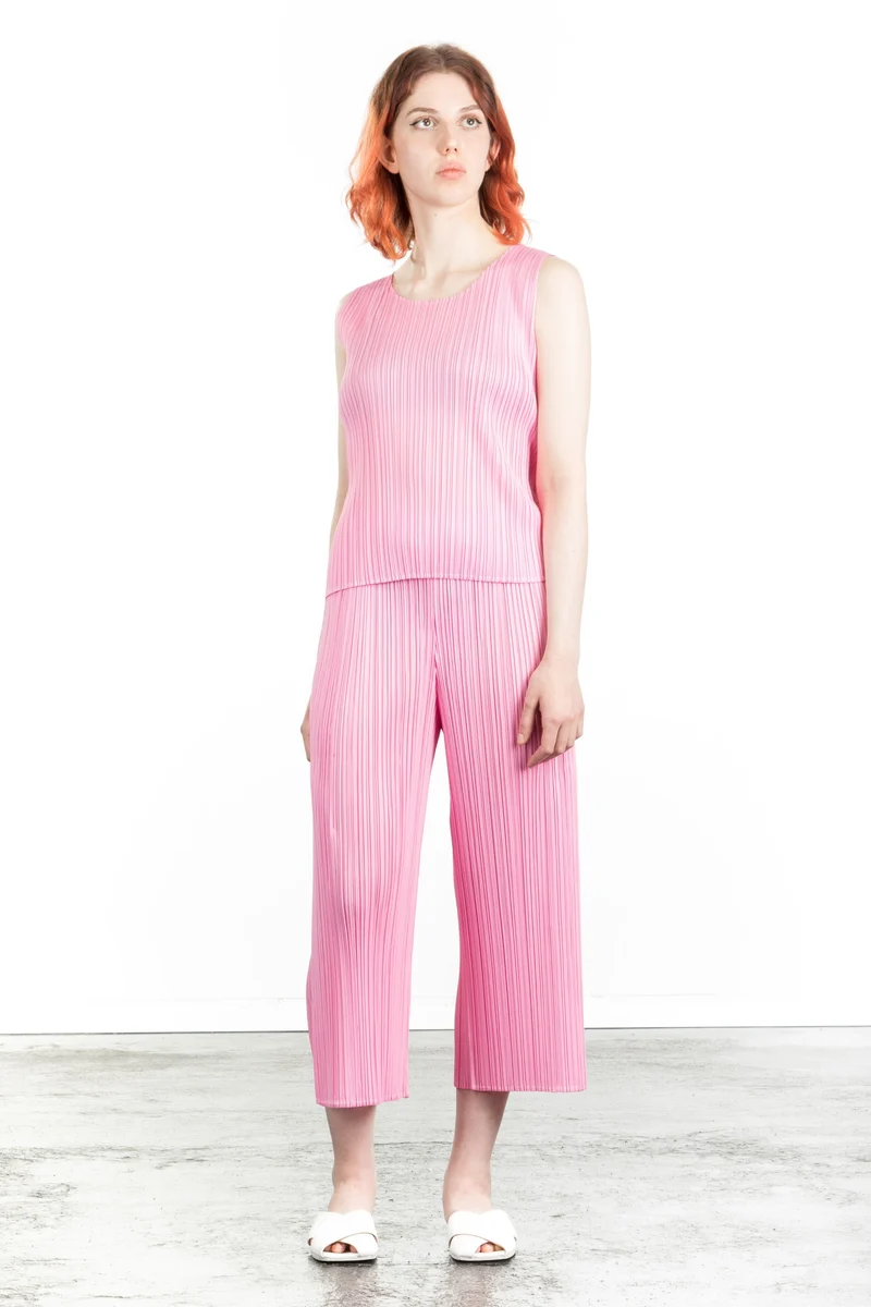 Pleats Please Issey Miyake Damen Plissé Top pink