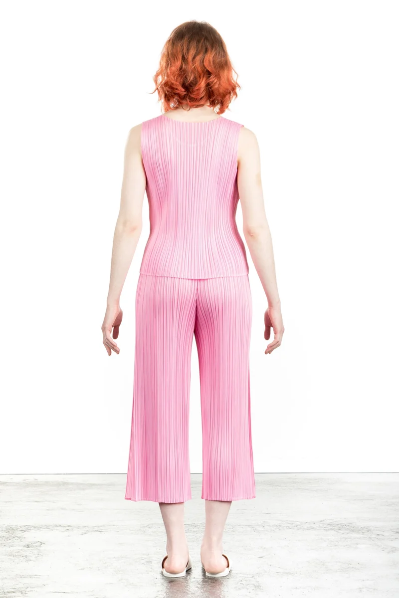Pleats Please Issey Miyake Damen Plissé Top pink