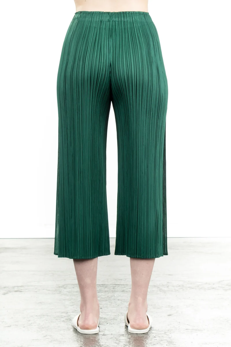 Pleats Please Issey Miyake Plissee 7/8 Hose grün