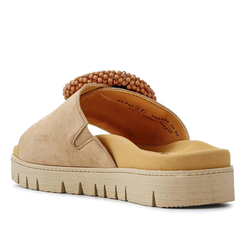 Everly Gabor Leather Chunky Mule Sandals - GAB41507 / 326 988 - Taupe