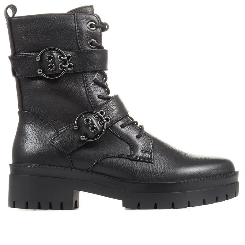 Olga-30 Chunky Leather Ankle Boots - SINO36027 / 322 848