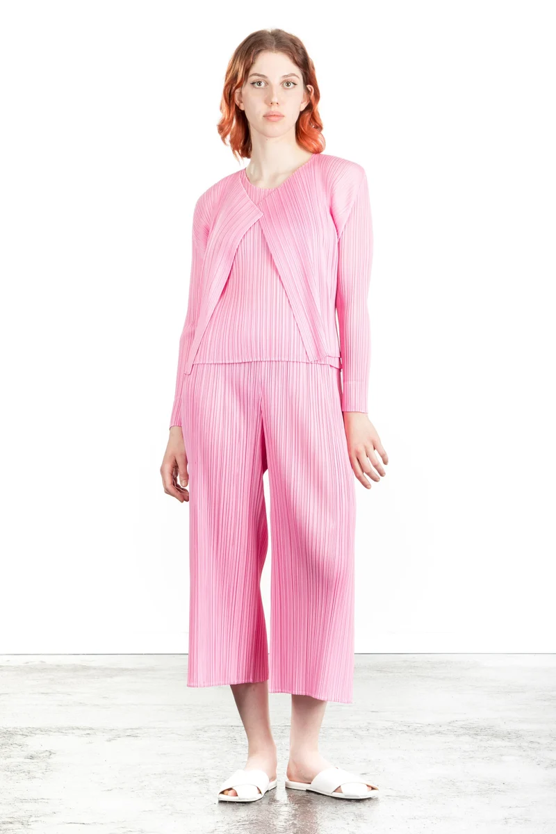 Pleats Please Issey Miyake Plissee 7/8 Hose pink