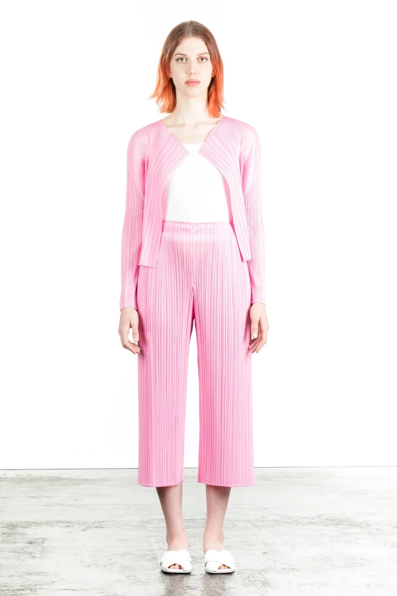 Pleats Please Issey Miyake Damen Plissee Cardigan pink